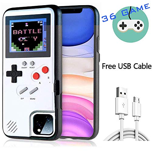 Gameboy Case for iPhone, Retro 3D Design Style Silicone Protective Case with 36