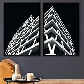signwin 2 Piece Framed Canvas Wall Art Building...