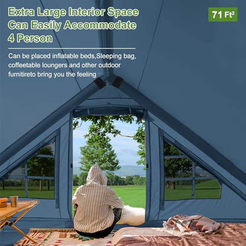 Carpa Inflable para Camping, para 6 Personas, Montaje Rápido, Impermeable Oxford, para Aire Libre miniatura 4