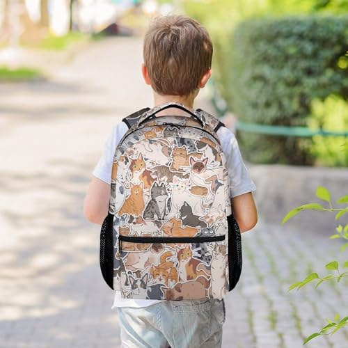 Backpack for Girls, Cute Cat Bookbag for School, 16 Inch Lightweight Schoolbag for Preschool Elementary, Kids Daypack for Cat Lovers Back to School2