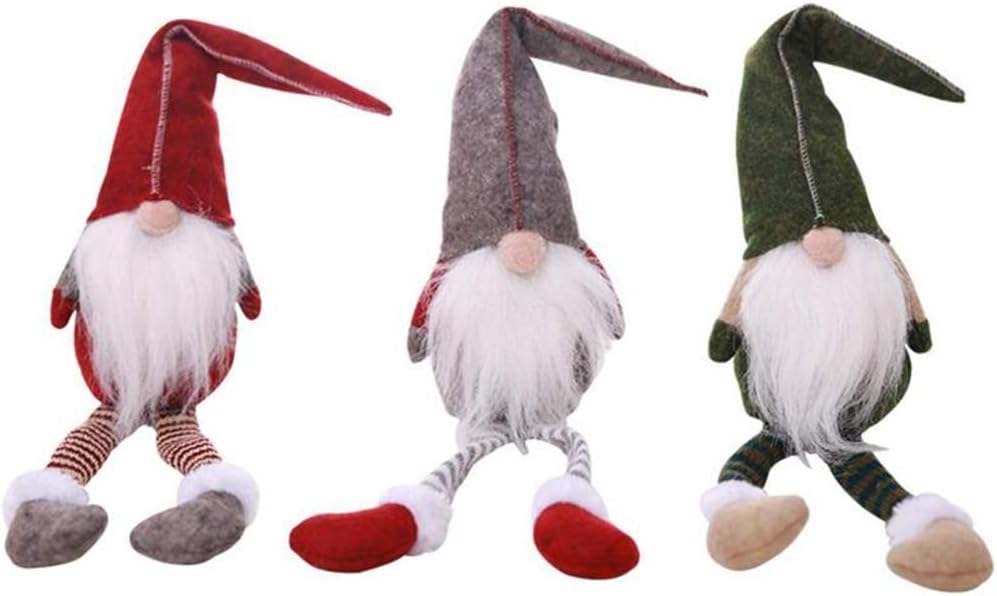 KAIYANG 3 PCS DIY Plush Doll 20inch Christmas Faceless Long Legs Gnome Handmade Plush Elf Toy Hanging Pendant Ornament Home Window Decoration