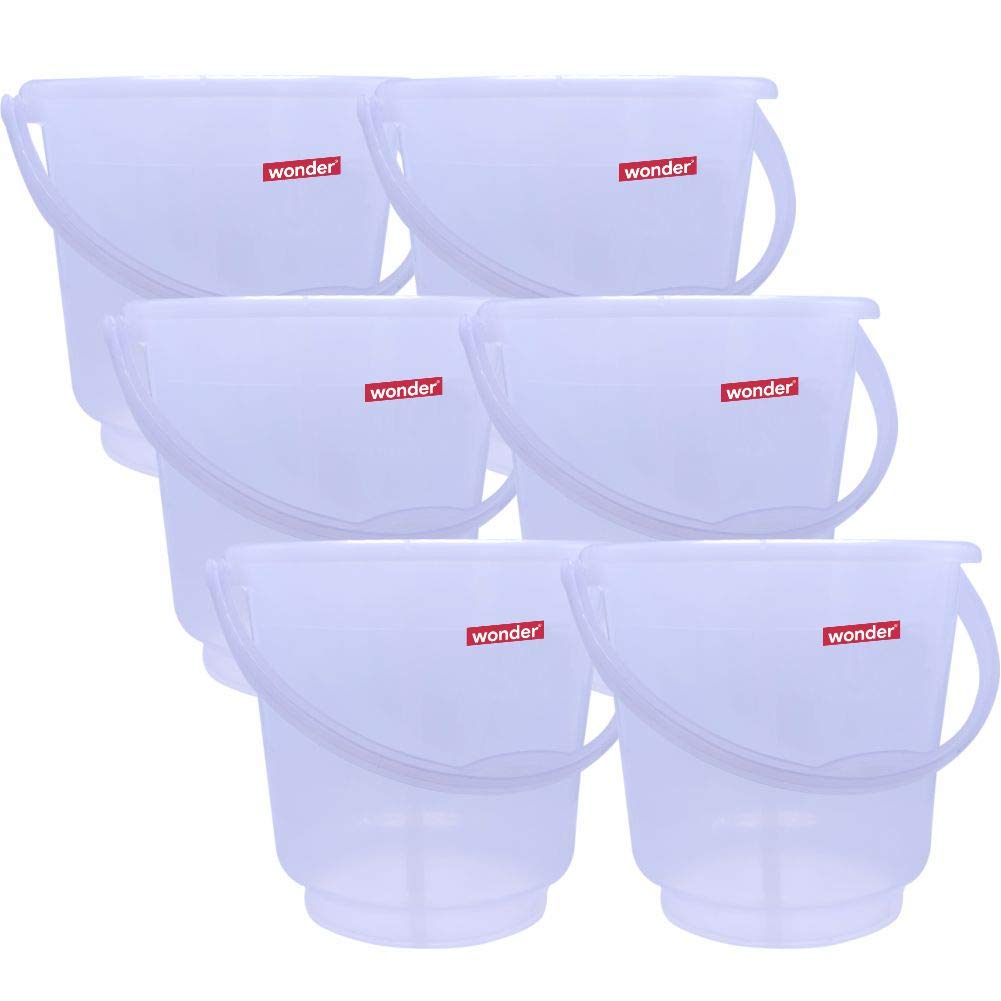 Wonder Plastic Prime Bucket 18 Set, 6 pc Bucket 18 LTR, Transparent Color, Made in India, KBS02859-image-49