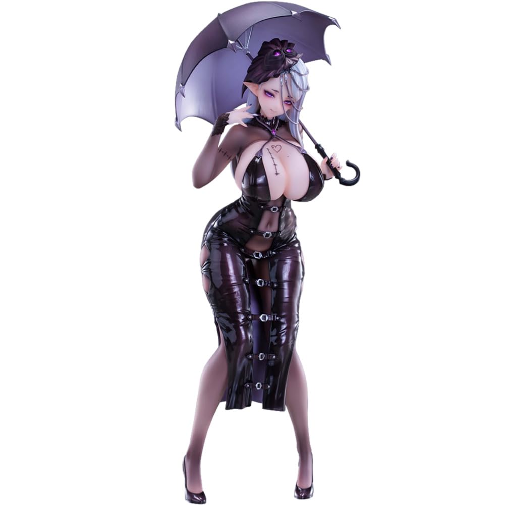Tongyundacheng Anime Girl Widow Kyrie Figure Original Painting Series Statue PVC Collectible Character Model Desk Decor Anime Fan Gift, 27cm