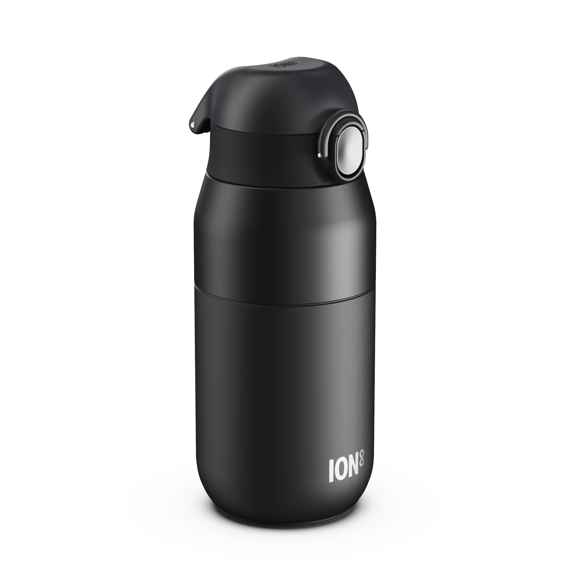 ION8 Primo Revive Insulated Water Bottle 360 ml (12 oz)– Leakproof Stainless Steel Bottle with Flip Lid, One Touch Open, Fast Flow, Vacuum Insulated Hot & Cold, Dishwasher Safe, Black — image 1
