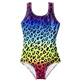 Girls One Piece Swimsuit 10-12 Leopard Bathing Suit Summer Beach Swimwear Clothing for Kids Sun Prot