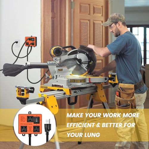 Image of Automatic Vacuum Switch, Ortis Vacuum Switch for More Power Tools, Delay Vacuum On /Off to Prevent Circuit Overload and Tripping, Keep Your Workplace Cleaner, Better for Your Lung