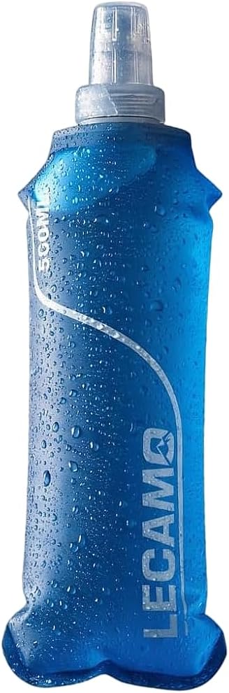 500ml Soft Flask with Extension Straw, Collapsible Running Water Bottle with Bite Valve, TPU Hydration Flask for Running Vest, 1 Pack