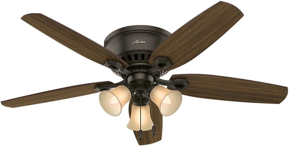 Rеvіеw Prоduсt Hunter Fan Company Indoor 53327 52 Builder Low Profile Ceiling Fan with Light, New Bronze Finish