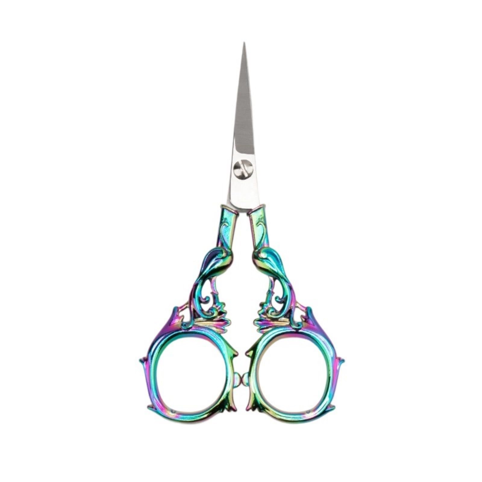Jtqyfi C Portable Antique Design Stainless Steel Raft Scissors Shears Utting For Embroidery Thread And Home Decoration Vintage Engraved Embroidery Scissors
