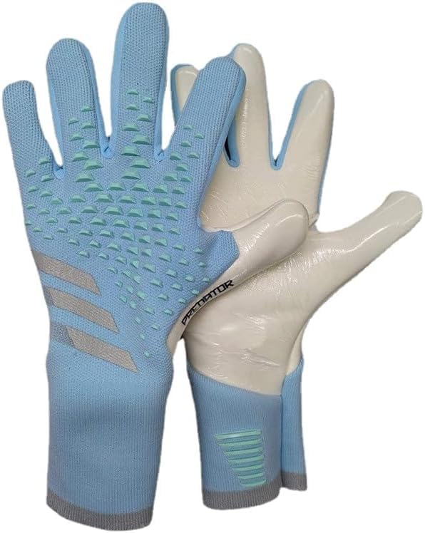 ZHANGWU Soccer Goalkeeper Gloves Goalie Training Gloves Strong Grip Anti-Slip and Breathable for Adults and Children (Blue,8)