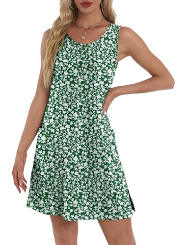 Image of BKRIVE Coverup Summer Dresses for Women 2026 Eyelet Casual Loose Sleeveless Sundresses Tank Dresses with Pockets