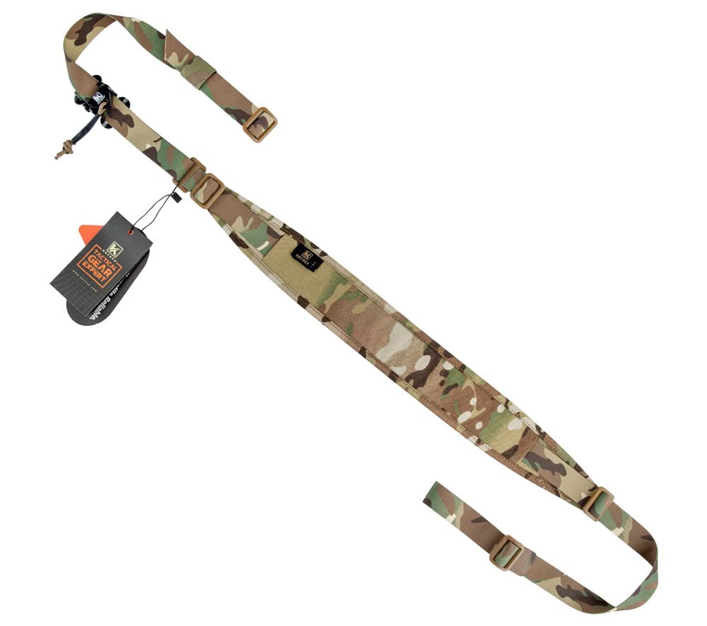 KRYDEX Tactical 2 Point Sling Rifle Sling Wide Shoulder Padded Strap,Length Adjustable (MC)