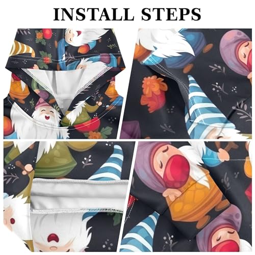 Kids Hoodies Sweaters Christmas Gnome Dwarfs Hooded Sweatshirts with Big Pockets for Boys Girls B04000013