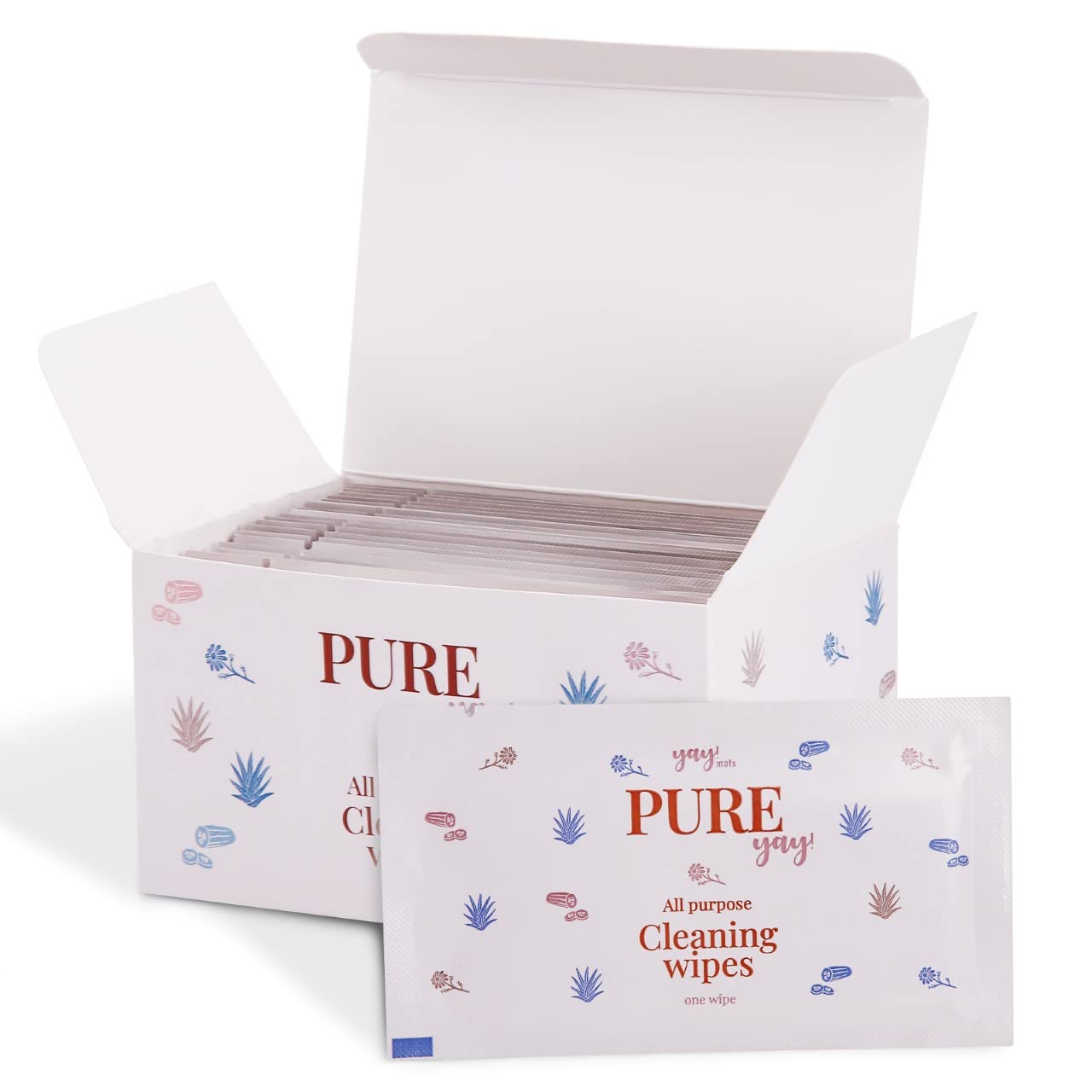 Photo 1 of Yay Mats Pure Yay All Purpose Cleaning Wipes for Baby Play Mats, 24 Count Box, Individually Wrapped Travel Wipes for Baby Toys, High Chair & More - Plant Based