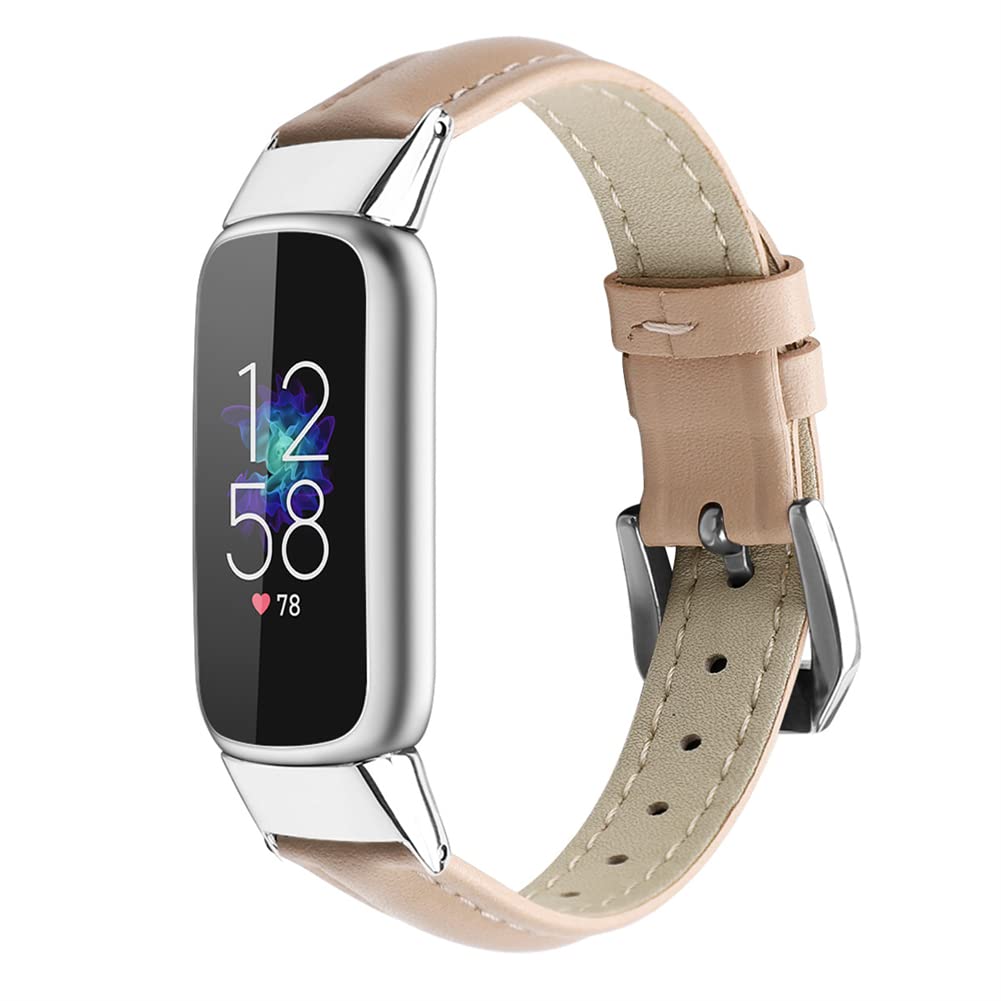 Tyogeephy Leather Strap Compatible with Fitbit Luxe Strap, Classic Replacement Leather Straps Compatible with Fitbit Luxe Strap