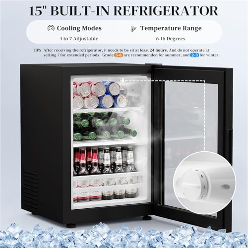 BROTTAR Large Coffee Bar Cabinet with Fridge - Image 4