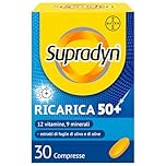 Supradyn Ricarica 50+ Integratore Multivitaminico Completo Vitamine e Minerali con Vitamina B12, C, D, Zinco per Stanchezza Fisica e Concentrazione dai 50 Anni Uomo e Donna, 30 Compresse Rivestite