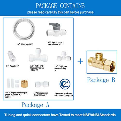 Kit de línea de agua para fabricadora de hielo con conector rápido miniatura 7