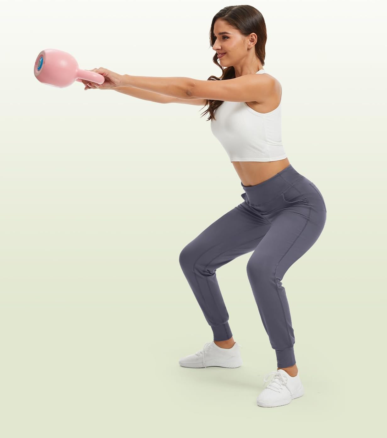 MOVE BEYOND Buttery Soft Women's Yoga Joggers Pants/Capris 4 Pockets High Waist Lightweight Sweatpants Running Lounge Pants - Image 7