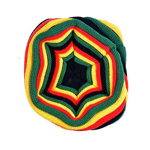 Hzyfp Multi-Colour Jamaican Rasta Hat Slouchy Baggie Beanie Knit Gorro Reggae Cap #TOP4