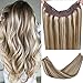 Produktbild LaaVoo Secret Wire Extensions Hellbraune Gemischte Hellblond Invisible Halo on Extensions Haarband Glatt 12 Zoll 80 GR Healthy Hair Extensions