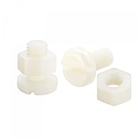 Vista 1 de uxcell Surtido de 20 pares de tuercas de tornillo de nailon, tornillos de cabeza ranurada M8x16mm y tuercas hexagonales M8 para maquinaria