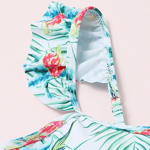 Girls Bikini Swimsuits 2 Piece Bathing Suits for Kids Ruffle Bikini Tropical Print Beach Swimwear Girls Swimming Suit4