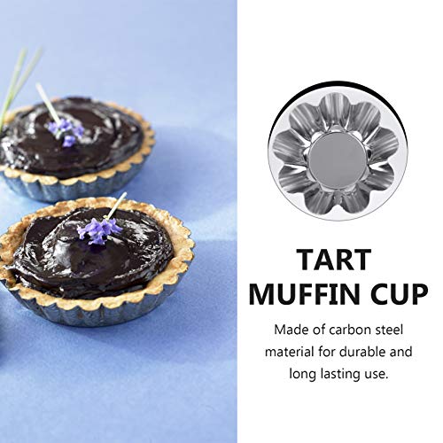 Hemoton Egg Tart Wrapper 12Pcs Egg Tart, Stainless Steel Mini Tart/Pie Pans, Mini Pie Tartlet Cake, Reusable Cupcake Muffin Baking Cup For Kitchen Seasoning Bowl #TOP6