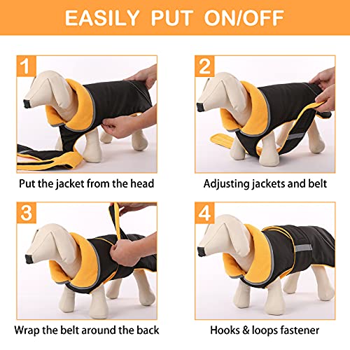 Denterun Winter Warm Dog Jacket Reflective Reversible Windproof Cozy Cold Weather Puppy Coat Water Repellent Vest Thick Fleece Apparel With Harness/Leash Hole For Outdoor Small Medium Large Dogs #TOP1