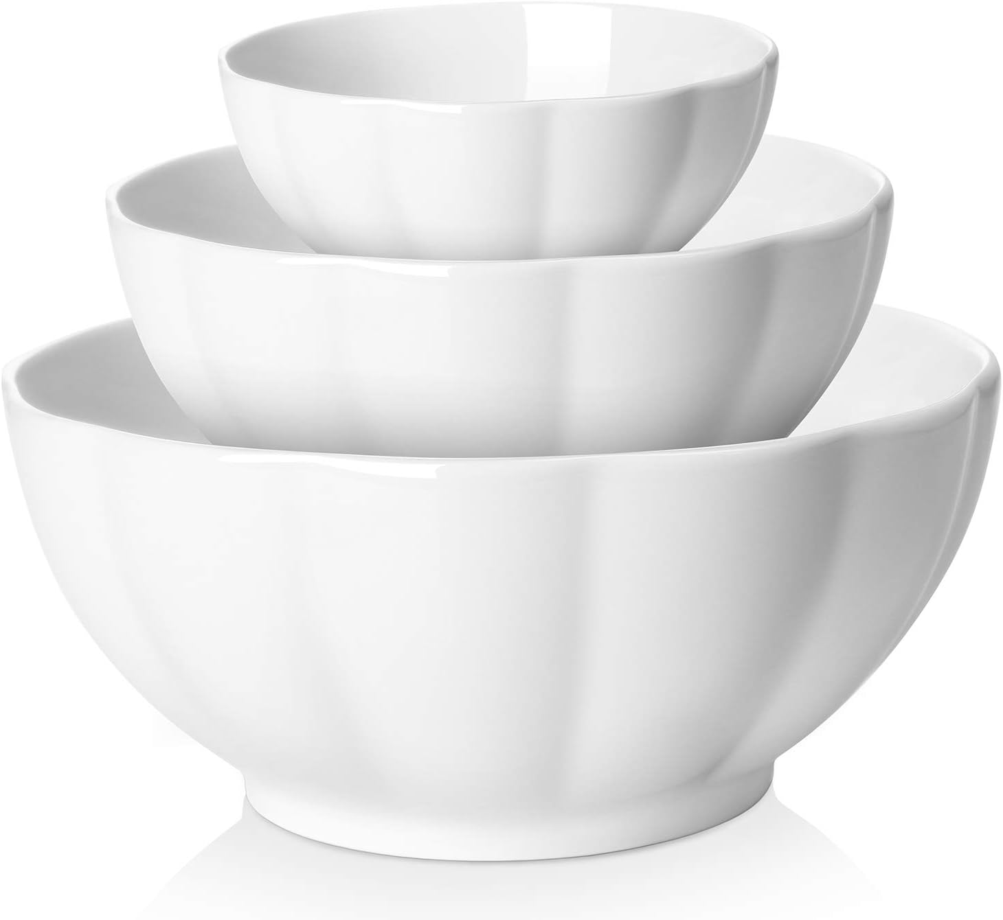 DOWAN Porcelain Serving Bowl, Mixing Bowl Set, Anti Slipping Nesting