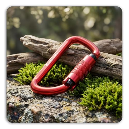Image of FresKaro 3inch 12kN-2698lbs Auto Locking Carabiner Clips, Solid D Shape, Heavy Duty 7075 Aluminum, Lightweight 1.09oz, Rust Proof, for Hammock, Hiking, Dog Leash, Keychain etc., Multi-Colors