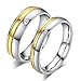 DOLOVE Bague Couple 2 Pieces Anneau Acier Inoxydable Elle et Lui Bague Couple Gravure Bague Argent Zirconium Anneaux 4MM /6 MM Bagues Femme 54 & Homme 64
