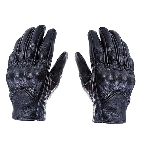 SOESFOUFU Warm Winter Riding Gloves Genuine Leather Touch Screen Half Gloves Durable Stretchy Outdoor Sports Accessory
