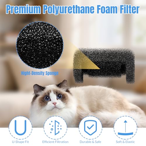Pack 20 filtros de espuma para fuente de agua para mascotas miniatura 5