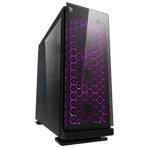 ITEK Case COSMIC 19R2 - Gaming Middle Tower, USB3, 3x12cm RGB fan (con telecomando), Trasp Wind XL, Front Panel Temp Glass