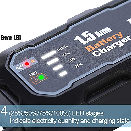 Image of NDDI 1.5A Fully-Automatic Car & Motorcycle Battery Charger