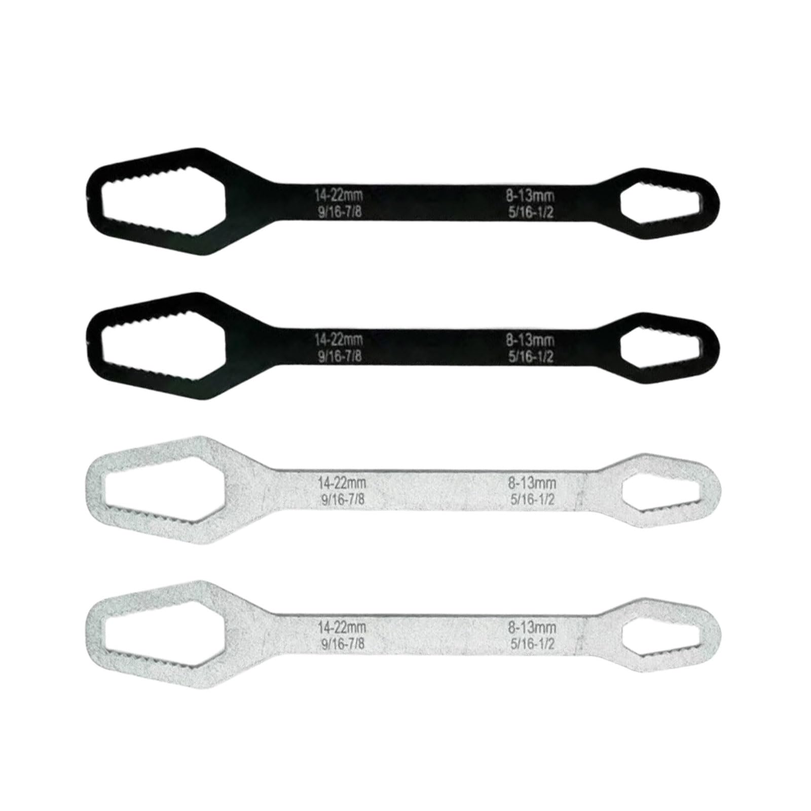 Tsophreniq 5Mm Thick Professional Grades Adjustable Wrenches Set 4Pieces 8-22Mm Electroplated Fstrong Or Various Tasks Professional Technician Equipment