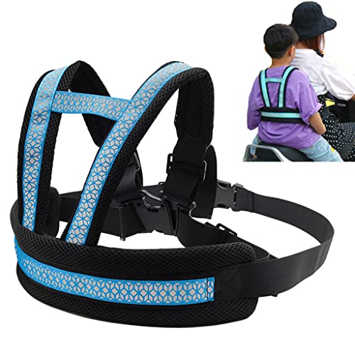 SNOWIE SOFT® Kids Safety Belt for Two Wheeler with Reflective Strips, Portable Seat Belt Children Motorcycle Harness for Motorcycle Bike, Adjustable Safety Harness for Kids Ride Strap (2-12years)