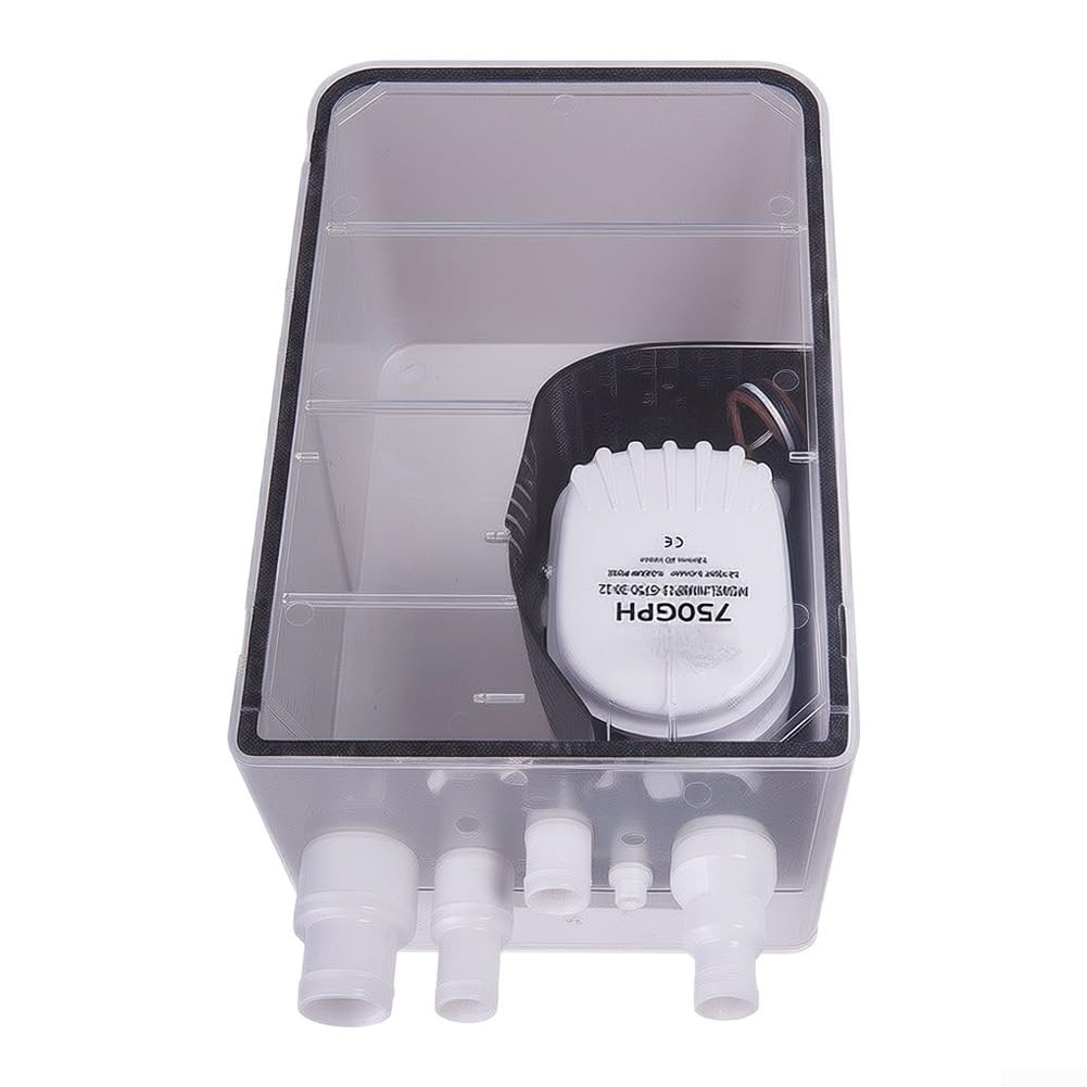 NbgrvB 750GPH Shower Sump Pump Box 12V 24V Marine Bilge Pump Kit