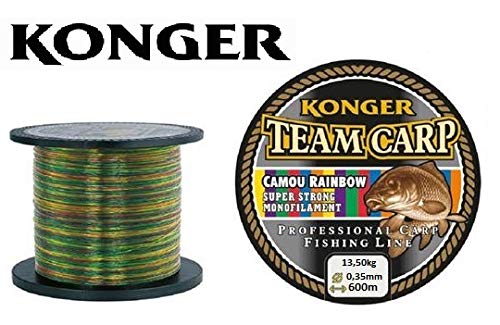 Filo da pesca Konger Team Carp Camou Rainbow, bobina da 600 m, monofilo per carpa (0,30 mm/11,30 kg)