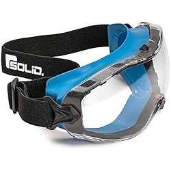 Gafas Protectoras Para Polvo SOLID. gafas proteccion trabajo de ajuste perfecto | de seguridad a prueba de polvo con ajuste universal | Para los usuarios de gafas | Resistentes a los arañazos, antiniebla & protección UV