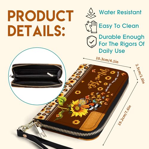Mimi Gifts from Grandkids, Grandchildren - Mimi Life Sunflower Purse - Christmas Gifts, Birthday Gift Ideas for Grandma - Mimi Gifts for Mothers Day - Leather Long Wallet for Work, Travel2