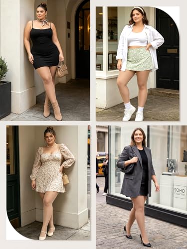 Image of MANZI Women's Plus Size Pantyhose 4 Pairs Sheer Nylon Tights