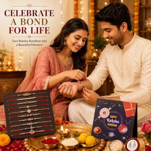 Image of Combo of 10 Dora Rakhi Set for Brother, Bhaiya, Bhabhi for Rakhi /Rakshabandhan with Roli Chawal & Greeting Card | Premium Rakhi Hamper RKHMPR52