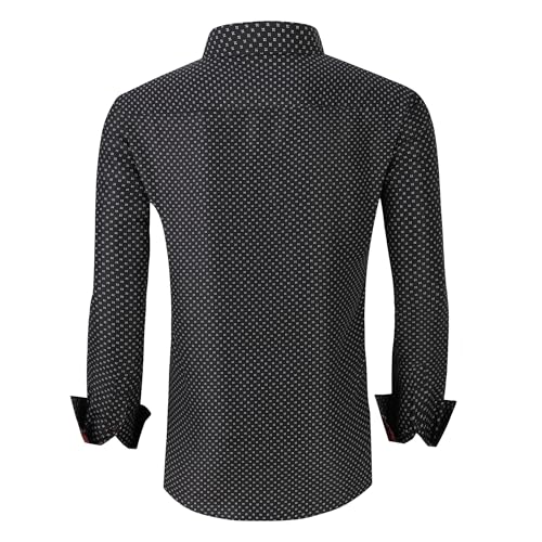 Alex Vando Mens Printed Dress Shirts Long Sleeve Regular Fit Button Down Shirt