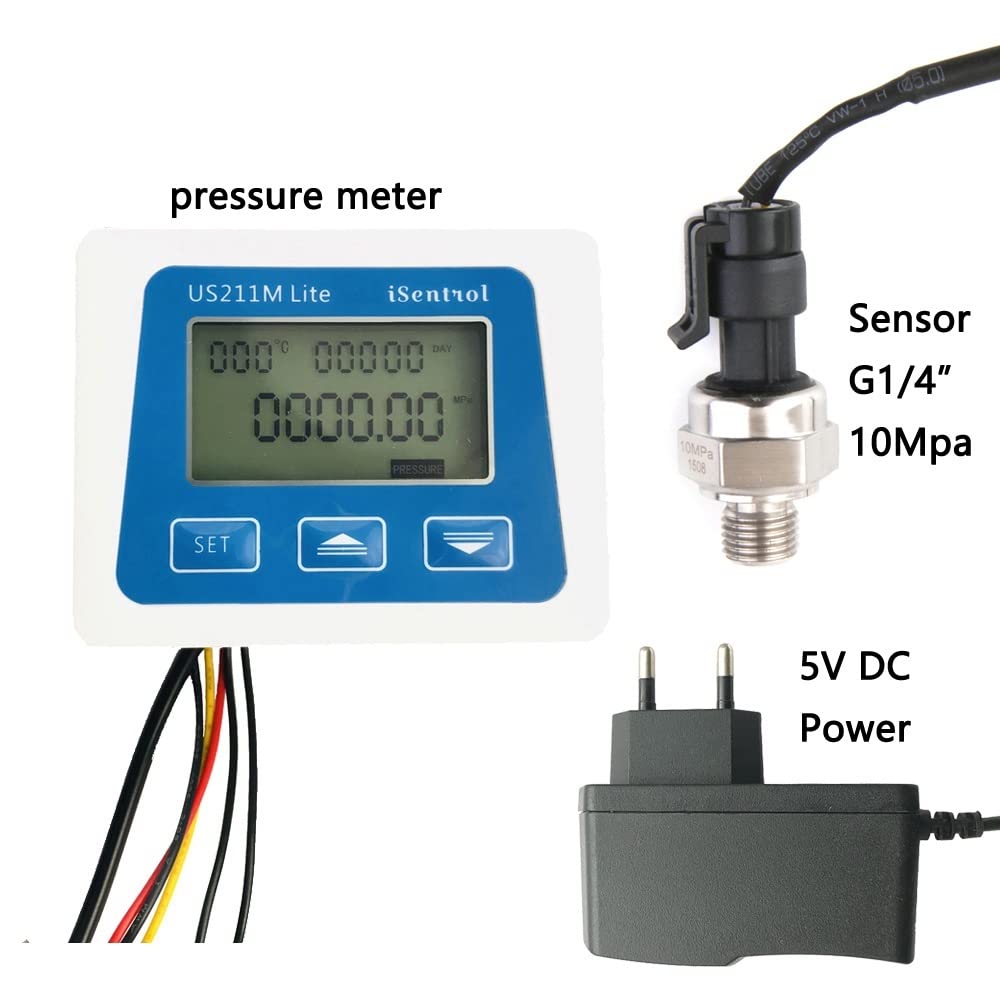 Genérico Medidor de Presión Digital con Sensor 10Mpa Tecnología G1/4
