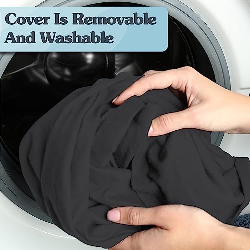 Yogibo Short Bean Bag Chair For Teens, Adults, Plush, Soft Lounge Beanbag For Gaming, Reading, And Relaxing, Removable, Washable Outer Cover, Dark Grey #TOP5