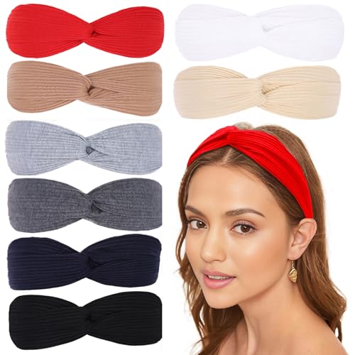Bandeaux élastiques à nœuds croisés XTREND : lot de 8 pour femme sport et yoga
