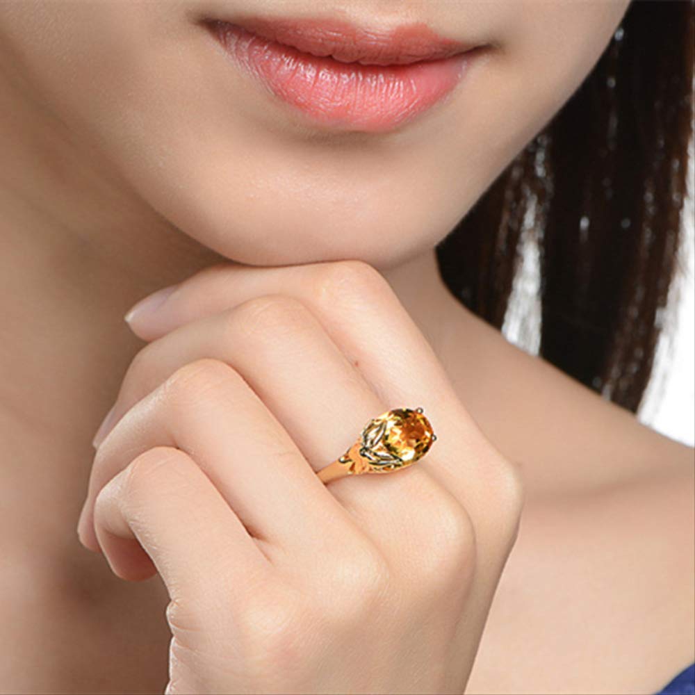 925 Ring für Damen, ovaler Topas-Edelsteinring, weiblicher Schmuck, Verlobung, Jahrestag, Party