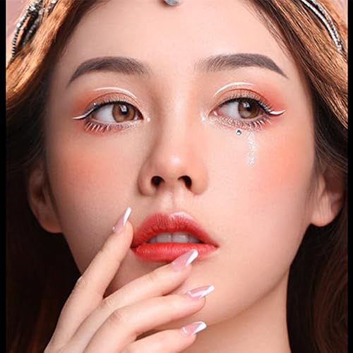 Miniatura 5 de Go Ho 12 lápices delineadores de cejas blancos, lápiz de maquillaje de sombra de ojos blanca, lápiz de maquillaje iluminador de ojos a prueba de